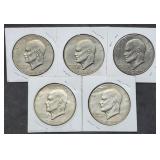 5 Nice Ike Dollars in Holders