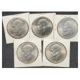 5 BU 1976 Bicentennial Ike Dollars in Holders