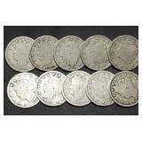 10 Nice Liberty V Nickels from Estate
