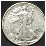 1945-D Walking Liberty Silver Half Dollar