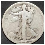 1921-S Walking Liberty Silver Half Dollar Key