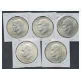 5 BU 1976 Bicentennial Ike Dollars in Holders