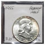 1955 Franklin Silver Half Dollar BU