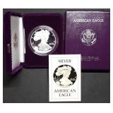 1986 S 1oz Proof Silver Eagle MIB with Cert