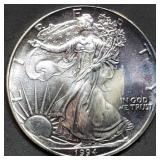 1994 1oz Silver Eagle Gem BU Toned Key Date