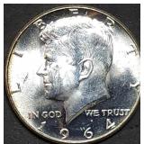 Gem BU 1964 Kennedy 90% Silver Half Dollar Nice