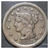 1852 Large Cent, Higher Grade, Nice!
