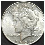 1934 Peace Silver Dollar BU Better Date