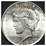 1924 Peace Silver Dollar Gem BU