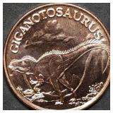 1oz Copper Bullion Round BU Giganotosaurus