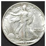 1941-D Walking Liberty Silver Half Dollar BU