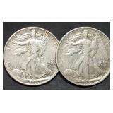1942 & 1942-S Walking Liberty Silver Half Dollars