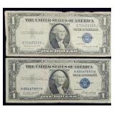 Pair of Circulated 1935 $1 Silver Certificates