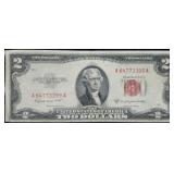 1953 B $2 Red Seal Legal Tender Bank Note Nice