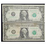Pair of 1985 $1 FRN STAR Notes