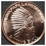 1oz Copper Bullion Round BU Sitting Bull
