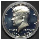 1976 Bicentennial Proof Silver Half Dollar in Caps