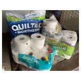 Large Lot of Bathroom Tissue w/ Tote