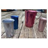 Aluminum Pitcher & 3 Glasses