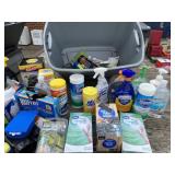 Large Tote of Cleaners, Trash Bags