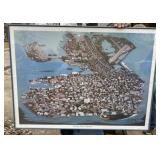 Framed Key West Art Tapestry