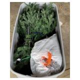 Large Tote of Christmas Tree & Garland