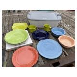 Large Lot of Fiesta in Tote w/ Lid