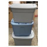 3 - Storage Totes w/ Lids