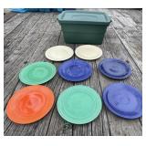 8 - Fiesta Plates in Tote w/ Lid