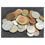 Lot w/ 50+ Foreign Coins, Nice Variety