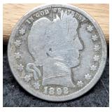 1892-S Barber Quarter
