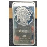 (10) Troy Oz. Silver Bar Indian/Buffalo SOLD BY OZ