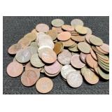 Lot w/ 100 Wheat Cents 1940-1949 Most w/