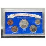 Display w/ 3- 90% Silver Coins