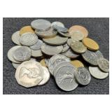 Lot w/ 43 Foreign Coins