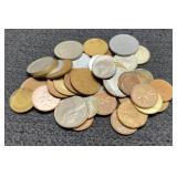 Lot w/ 40+ Foreign Coins, Nice Variety