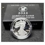 2022-S Proof Silver Eagle w/ Case & COA