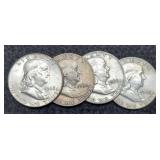 (4) F. Half Dollars: 1954-D, 56, 60-D, 63-D