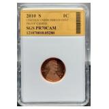 2010-S Slab Proof Lincoln Cent SGS PR70 CAM