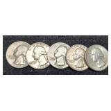 (5) Silver W. Quarters: 1942, 45, 3-64