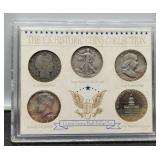 (5) Silver Half Dollar w/ Display Holder: