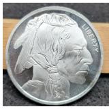 1 Troy Oz. Silver Round Buffalo/Indian