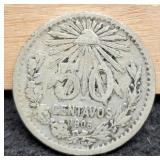 1906 Mexico Silver 50 Centavos 80%/12.5G/.3215 ASW