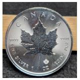 2021 1 Troy Oz. Silver Canada $5 Maple Leaf Unc.