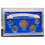 5 Coin Display w/ 3 Silver Coins &