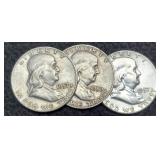 (3) F. Half Dollars: 1957-P&D, 59-D