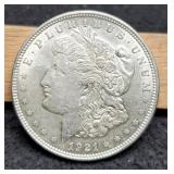 1921 Morgan Dollar AU