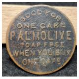 Dollar Size Token "Good For One Cak Palmolive Soap