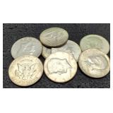 (8) 40% Silver K. Half Dollars