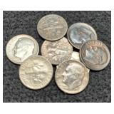 (8) Silver Roosevelt Dimes 1946-54